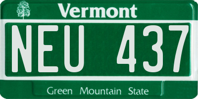 VT license plate NEU437