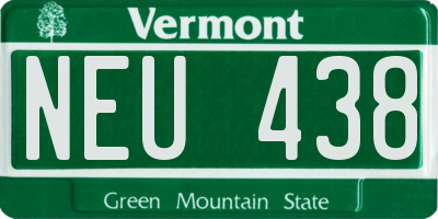 VT license plate NEU438