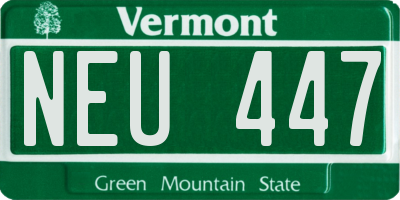 VT license plate NEU447