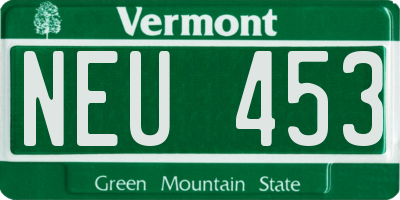 VT license plate NEU453