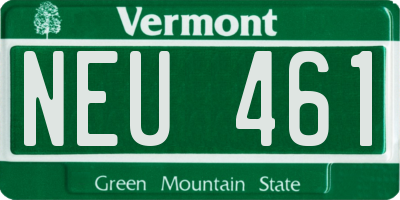VT license plate NEU461