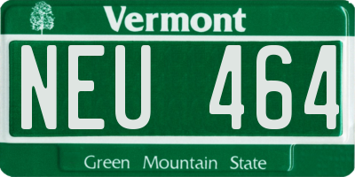 VT license plate NEU464
