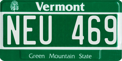 VT license plate NEU469