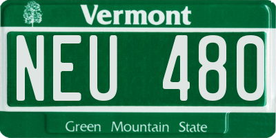 VT license plate NEU480