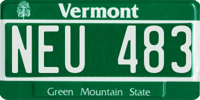 VT license plate NEU483