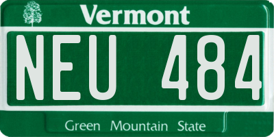 VT license plate NEU484