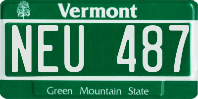 VT license plate NEU487