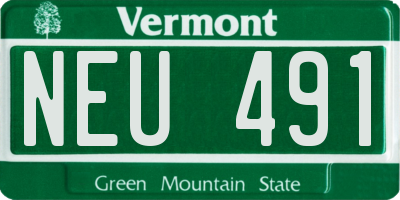 VT license plate NEU491