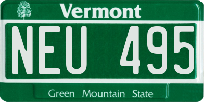 VT license plate NEU495