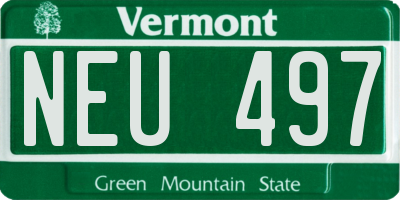 VT license plate NEU497
