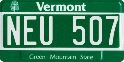 VT license plate NEU507
