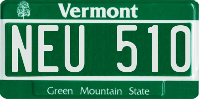 VT license plate NEU510