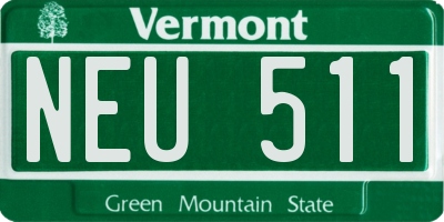 VT license plate NEU511