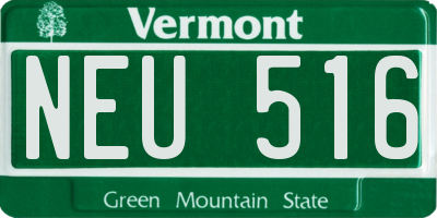 VT license plate NEU516