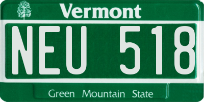 VT license plate NEU518