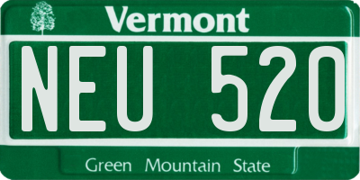VT license plate NEU520