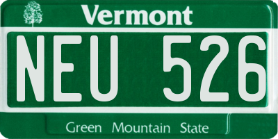 VT license plate NEU526