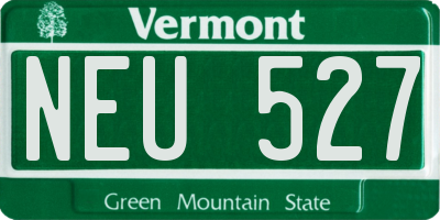 VT license plate NEU527