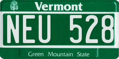 VT license plate NEU528