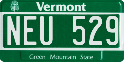 VT license plate NEU529