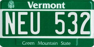 VT license plate NEU532