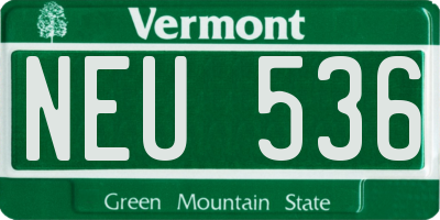VT license plate NEU536