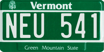 VT license plate NEU541