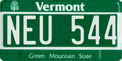 VT license plate NEU544