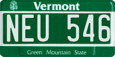 VT license plate NEU546