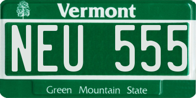 VT license plate NEU555