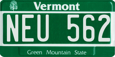 VT license plate NEU562