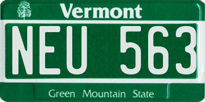 VT license plate NEU563