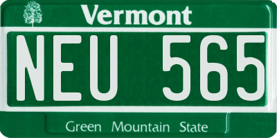 VT license plate NEU565