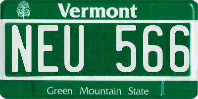 VT license plate NEU566