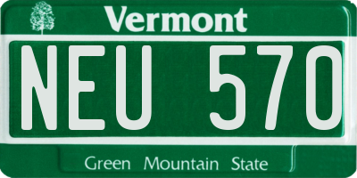 VT license plate NEU570