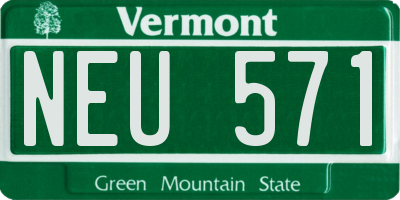 VT license plate NEU571