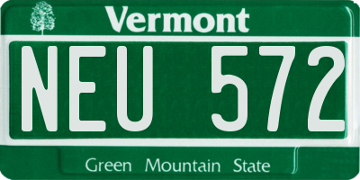 VT license plate NEU572