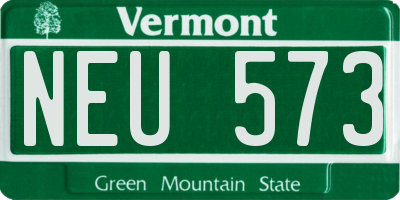 VT license plate NEU573