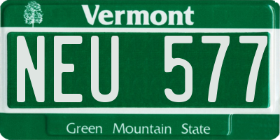 VT license plate NEU577