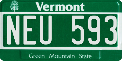 VT license plate NEU593