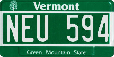 VT license plate NEU594