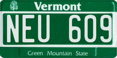VT license plate NEU609