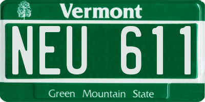 VT license plate NEU611