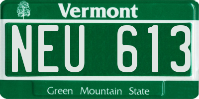 VT license plate NEU613