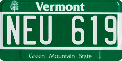 VT license plate NEU619