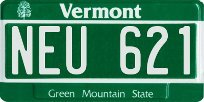 VT license plate NEU621