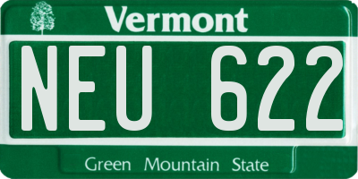 VT license plate NEU622