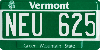 VT license plate NEU625