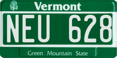 VT license plate NEU628