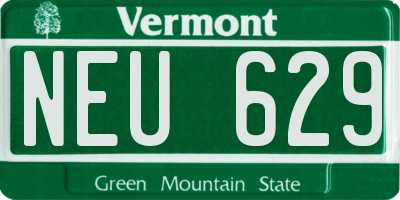 VT license plate NEU629